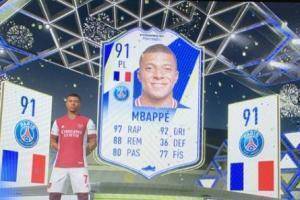 菲利克斯晒FIFA22开包成果:姆巴佩一张,身穿阿森纳球衣