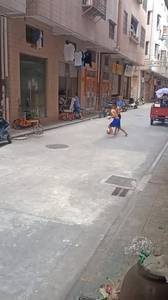这球比手机好玩吗?俩小孩衣服都不穿在街头踢球?