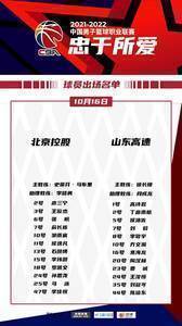 山东VS北控大名单出炉：丁彦雨航在列