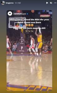 网友：詹姆斯加入NBA的时候杰伦-格林才刚出生? 詹姆斯转发