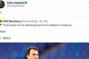 哈兰德赛后更新社交媒体批评裁判，随后删除相关动态