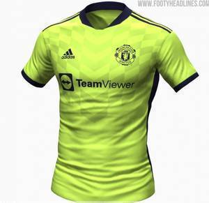 曼联新赛季第三球衣谍照曝光:采用醒目的亮黄配色