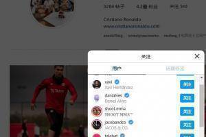 ?C罗ins账号近期先后关注阿尔维斯、哈维